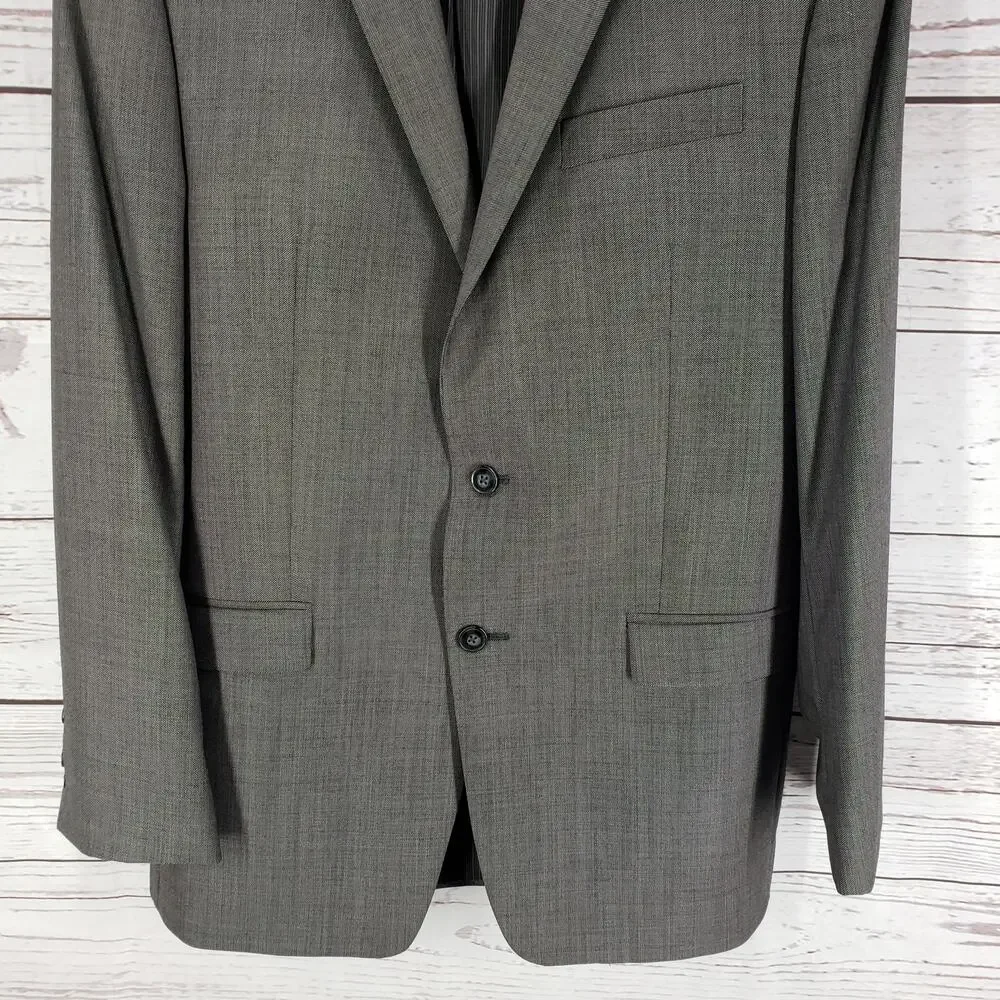 Calvin Klein Men's Gray Wool Slim Fit Sportscoat Blazer Jacket Size 42L
